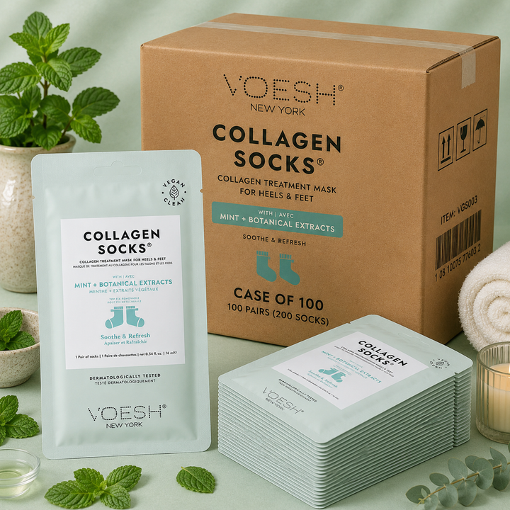 Voesh Collagen Spa Pedicure Socks | Argan Oil, Cannabis Sativa & Mint