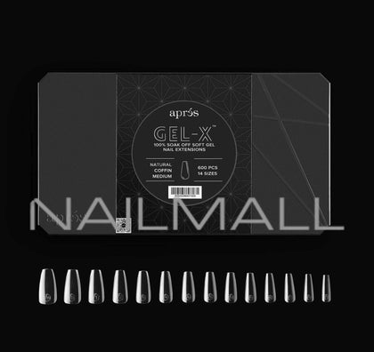 Aprés Gel-X Natural Coffin Medium 2.0 Box of Tips 14 sizes Nail Tips