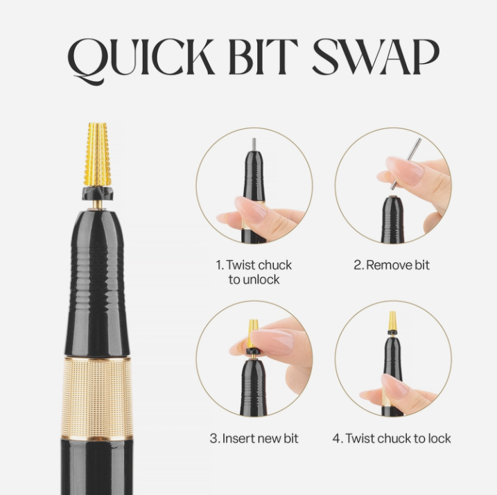 Aprés E-File Nail Drill (Black | White)