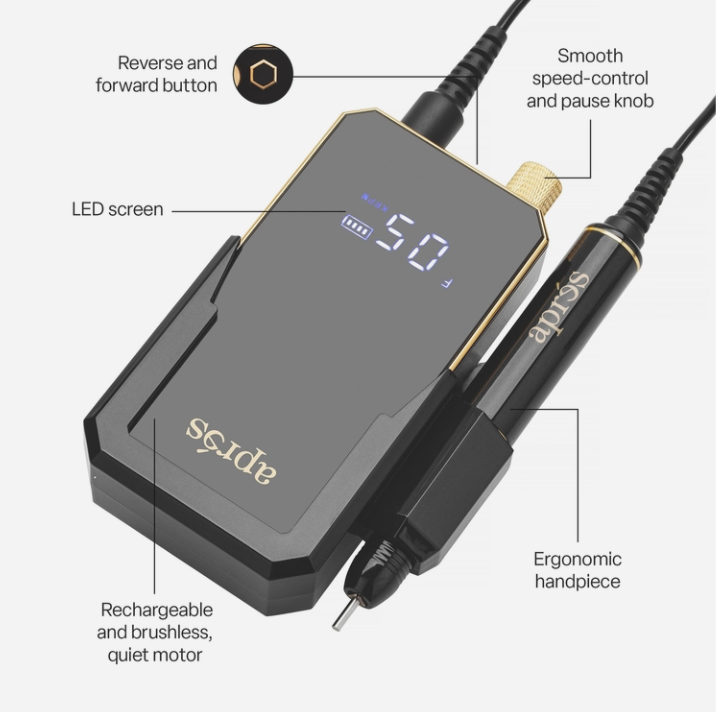 Aprés E-File Nail Drill (Black | White)