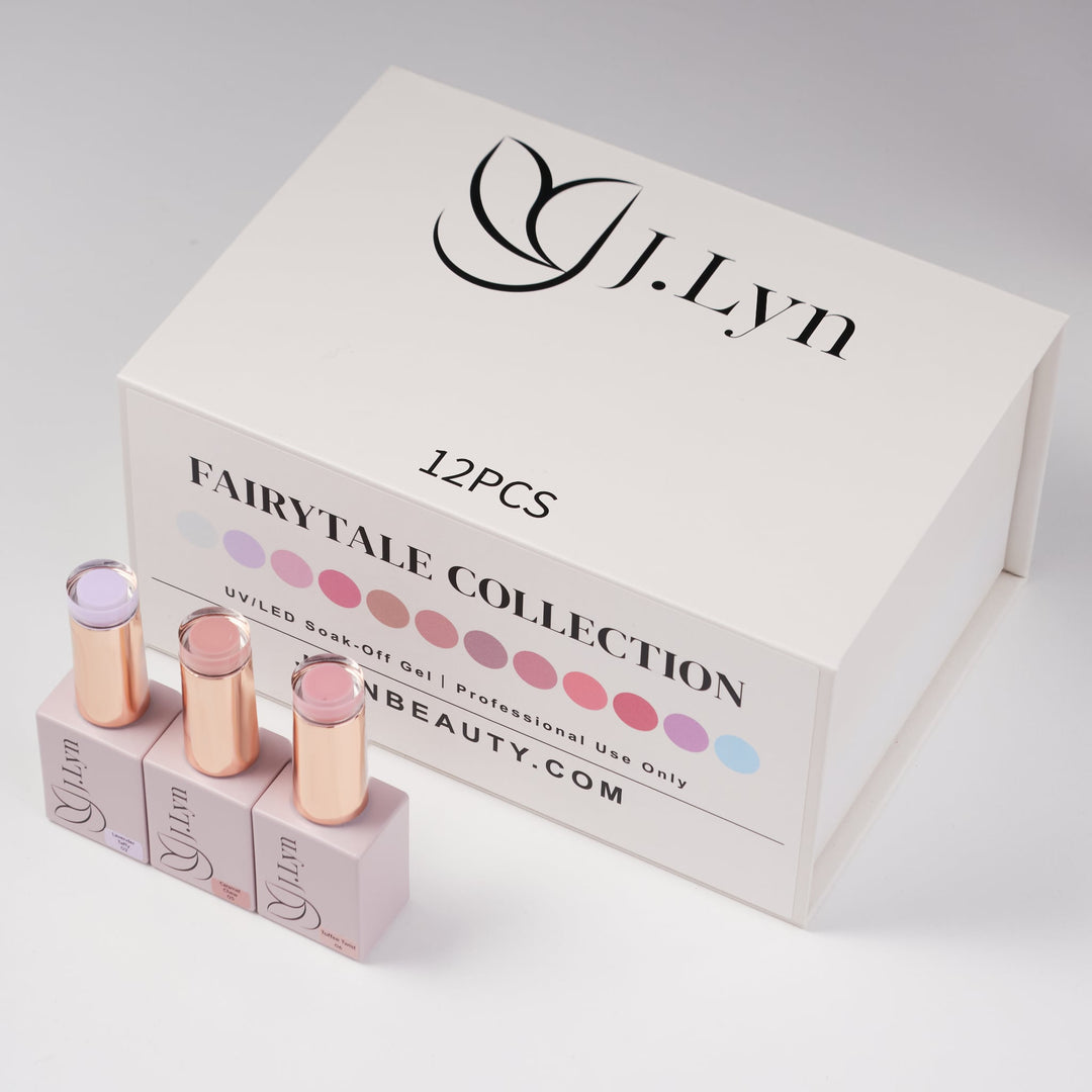 J. Lyn Fairytale Collection – 12pc Sheer Pastel Gel Polish Set (UV/LED Soak-Off)