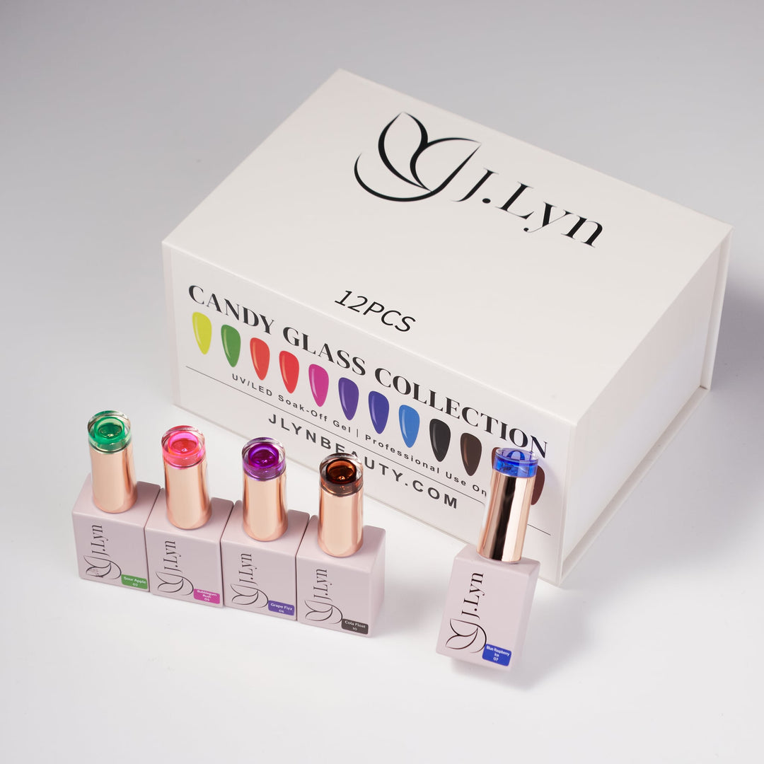 J. Lyn Candy Glass Gel Polish Collection – 12 Sheer Glass Jelly Colors