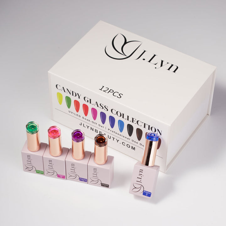 J. Lyn Candy Glass Gel Polish Collection – 12 Sheer Glass Jelly Colors