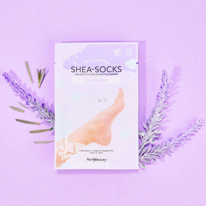Avry Beauty Shea Socks - Lavender 50pc Pedicure