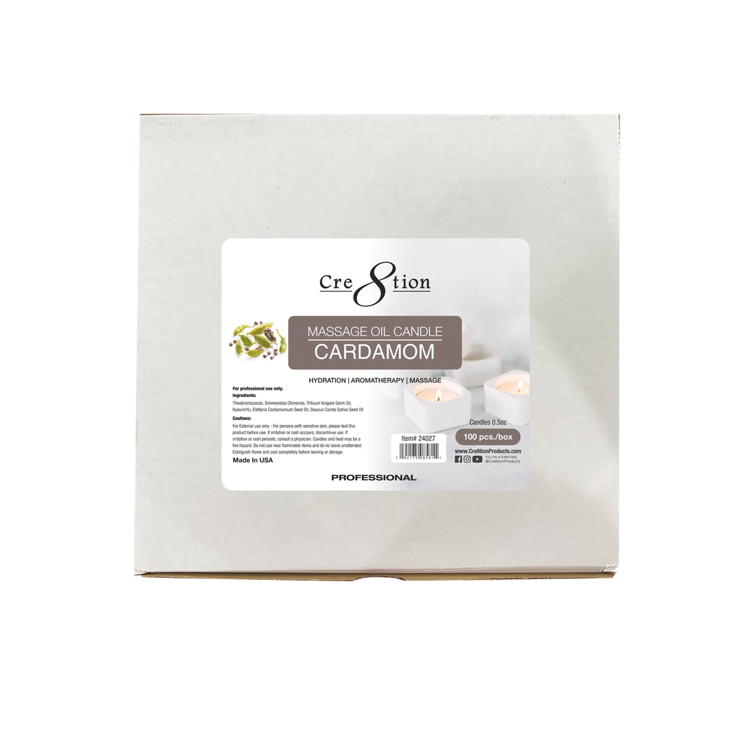 Cre8tion Massage Oil Candles | Melon, Cardamom & Lime Fresh – 100 Count Box