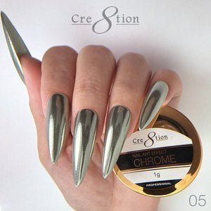 Cre8tion Chrome Nail Art Effect Powder 1g - 05 Silver