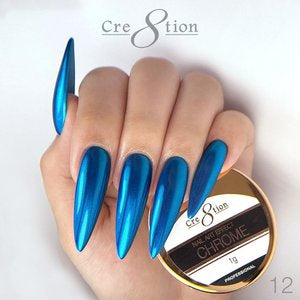Cre8tion Chrome Nail Art Effect Powder 1g - 12 Bright Blue