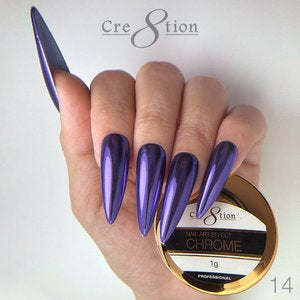 Cre8tion Chrome Nail Art Effect Powder 1g - 14 Purple