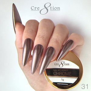 Cre8tion Chrome Nail Art Effect Powder 1g - 31 Real Rose Gold