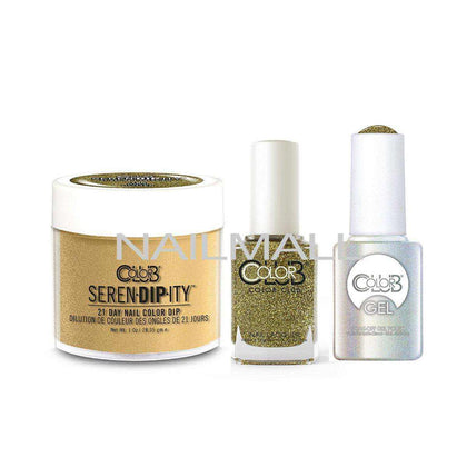 Color Club Trio - Gel, Lacquer, & Dip Combo - Gold Glitter Trio Set - Gel, Lacquer, & Dip