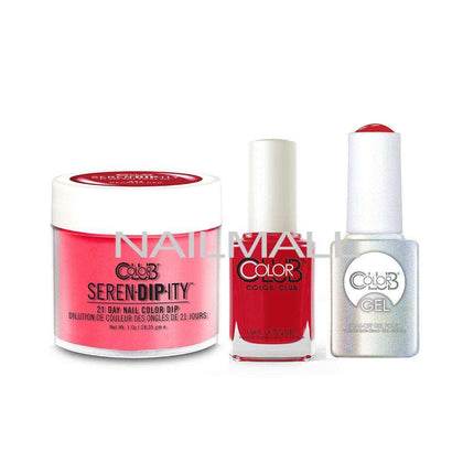 Color Club Trio - Gel, Lacquer, & Dip Combo - Regatta Red Trio Set - Gel, Lacquer, & Dip