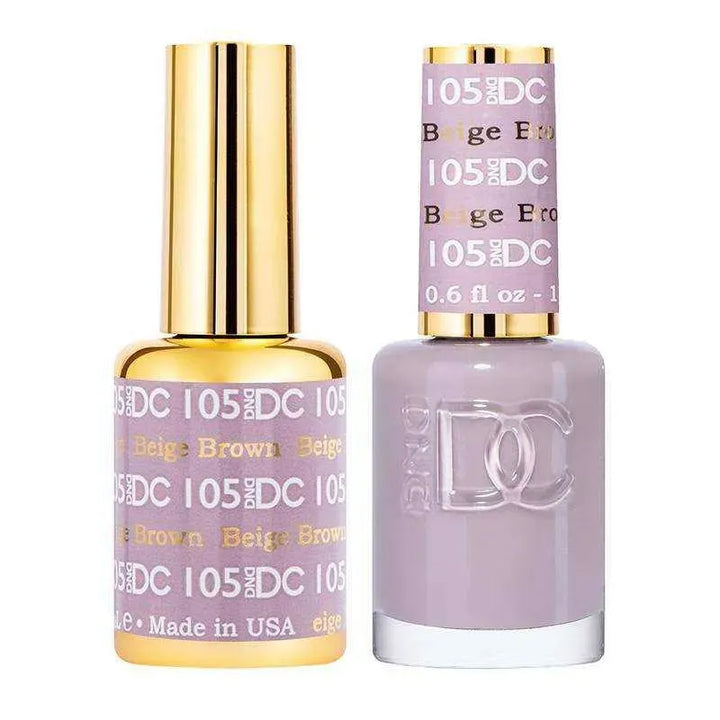 DND DC Duo - Gel & Lacquer Combo - Beige Brown - DC105 Duo - Gel & Lacquer Combo