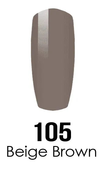 DND DC Duo - Gel & Lacquer Combo - Beige Brown - DC105 Duo - Gel & Lacquer Combo