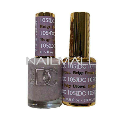 DND DC - Matching Gel and Nail Lacquer - DC105 Beige Brown Duo - Gel & Lacquer Combo