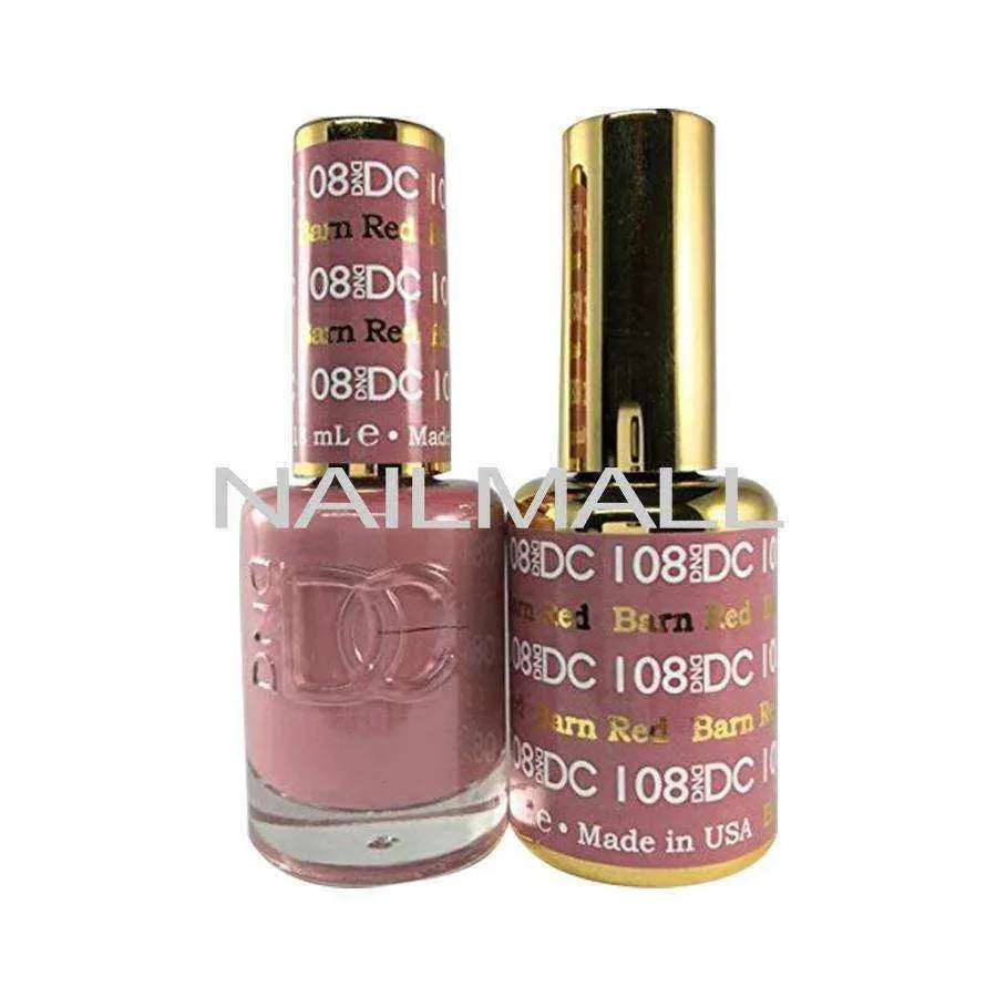 DND DC - Matching Gel and Nail Lacquer - DC108 Barn Red Duo - Gel & Lacquer Combo