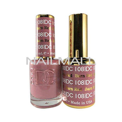 DND DC - Matching Gel and Nail Lacquer - DC108 Barn Red Duo - Gel & Lacquer Combo