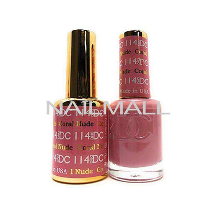 DND DC - Matching Gel and Nail Lacquer - DC114 Coral Nude Duo - Gel & Lacquer Combo