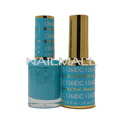 DND DC - Matching Gel and Nail Lacquer - DC126 Beautiful Teal Duo - Gel & Lacquer Combo