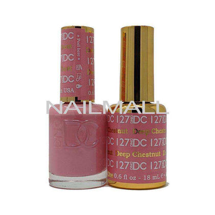 DND DC - Matching Gel and Nail Lacquer - DC127 Deep Chestnut Duo - Gel & Lacquer Combo