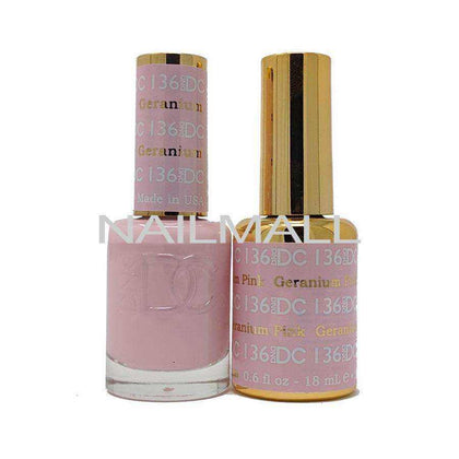 DND DC - Matching Gel and Nail Lacquer - DC136 Geranium Pink Duo - Gel & Lacquer Combo