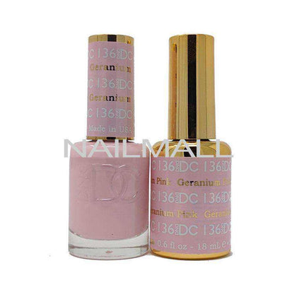 DND DC - Matching Gel and Nail Lacquer - DC136 Geranium Pink nailmall