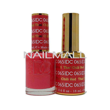 DND DC - Matching Gel and Nail Lacquer - DC65 Thai Chili Red Duo - Gel & Lacquer Combo