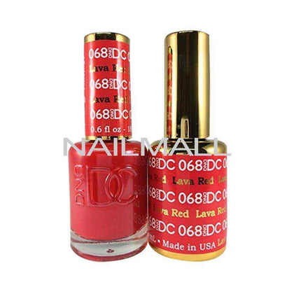 DND DC - Matching Gel and Nail Lacquer - DC68 Lava Red Duo - Gel & Lacquer Combo