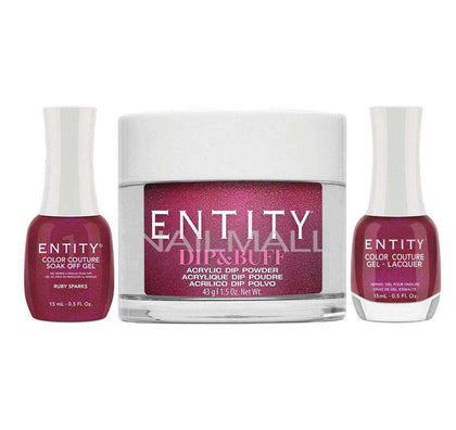 Entity Trio - Gel, Lacquer, & Dip Combo - RUBY SPARKS - 5301706 nailmall