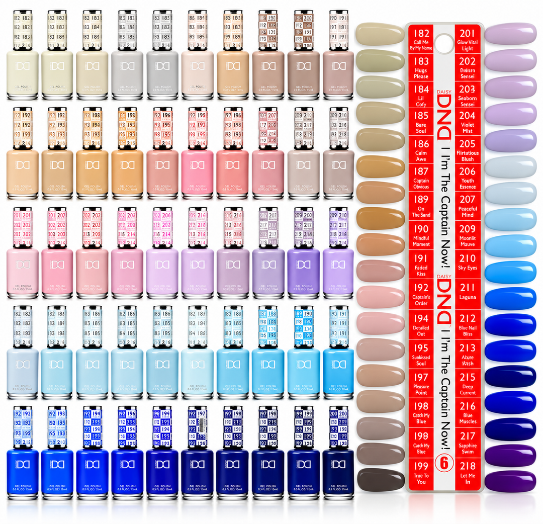 DND HEMA & TPO FREE Gel and Polish Duo Part 6 36pc Bundle - I'm The Captain Now! Collection #182-218