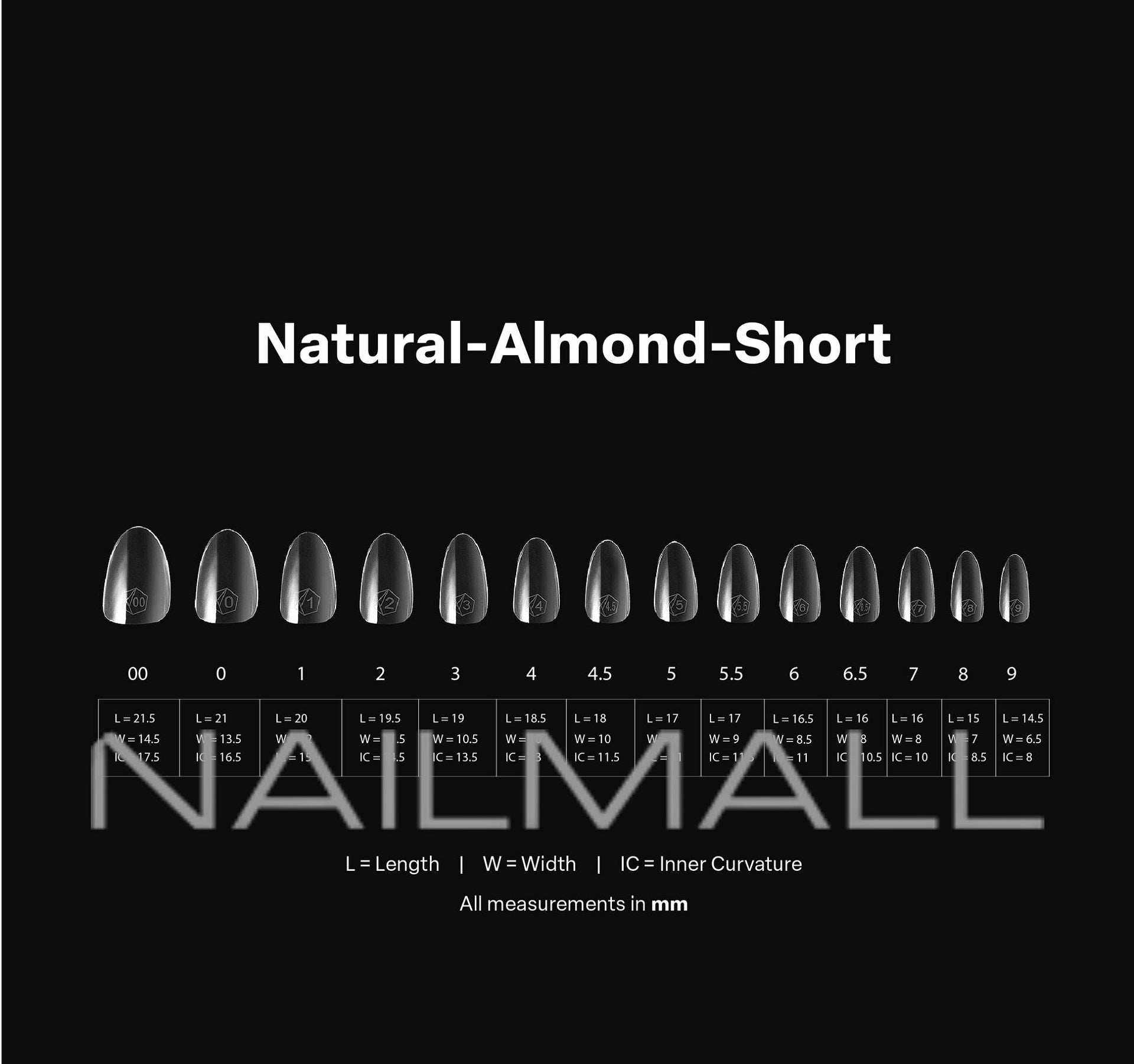 Gel-X Natural Almond Short 2.0 Box of Tips 14 sizes