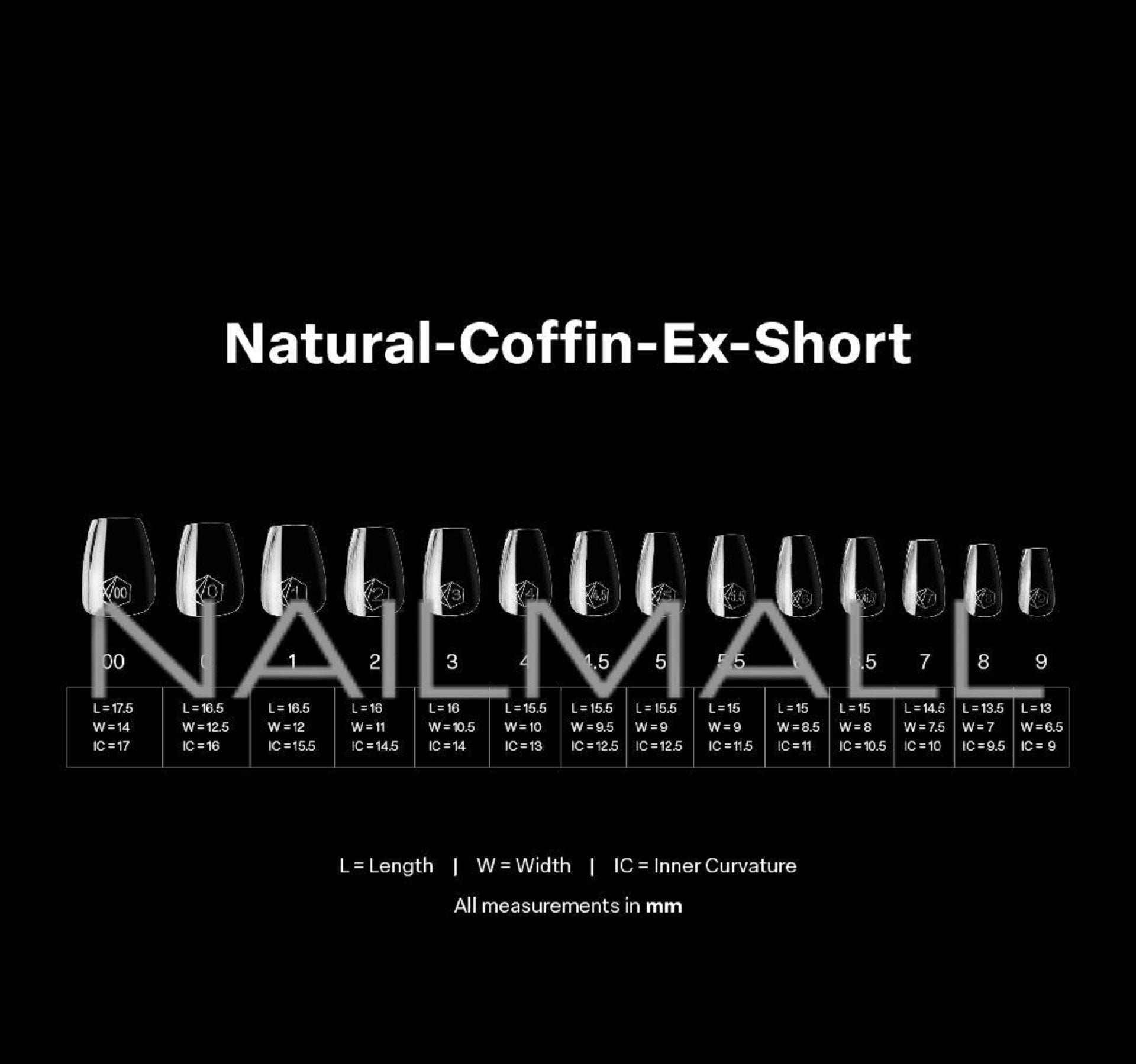 Gel-X Natural Coffin Extra Short 2.0 Box of Tips 14 sizes