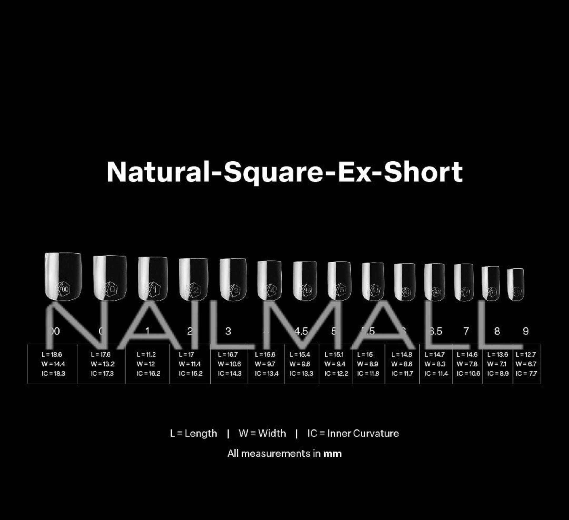 Gel-X Natural Square Extra Short 2.0 Box of Tips 14 sizes