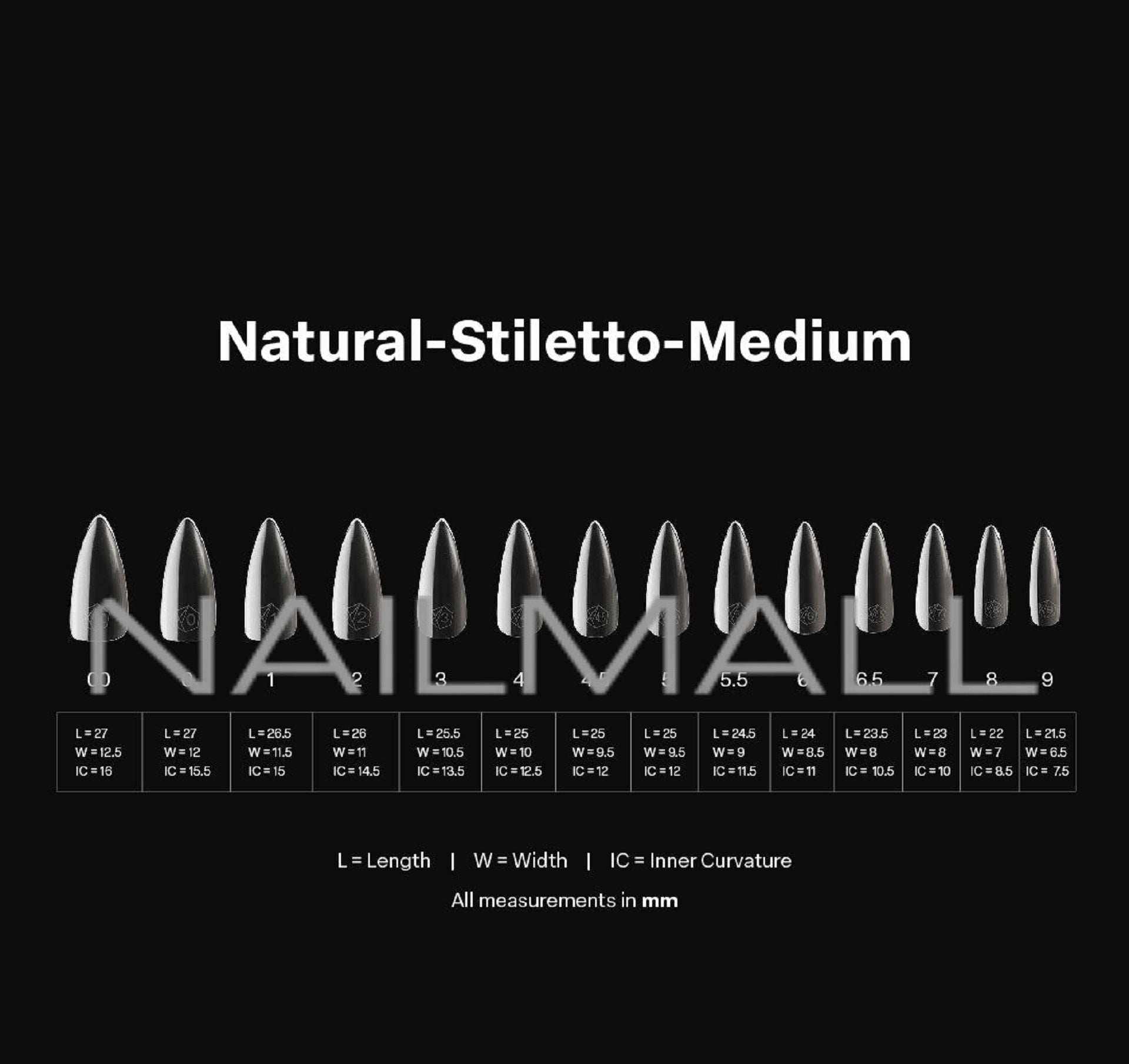 Gel-X Natural Stiletto Medium 2.0 Box of Tips 14 sizes