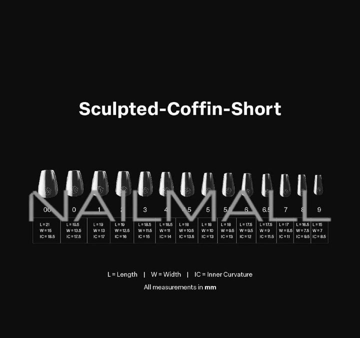 Gel-X Sculpted Coffin Short 2.0 Box of Tips 14 sizes 