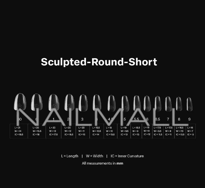 Gel-X Sculpted Round Short 2.0 Box of Tips 14 sizes 