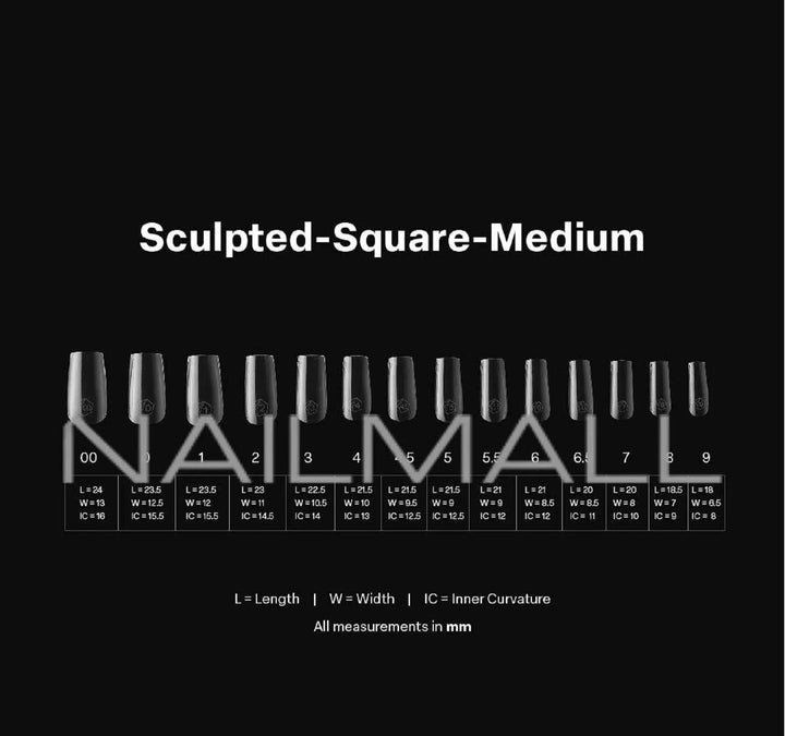 Gel-X Sculpted Square Medium 2.0 Box of Tips 14 sizes 