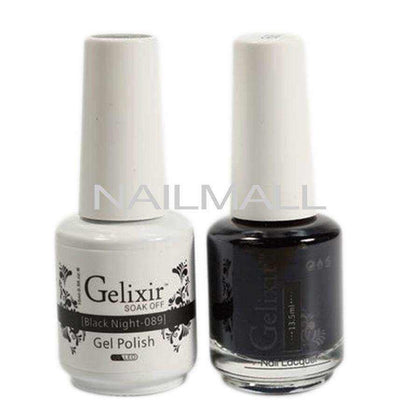 Gelixir - Matching Gel and Nail Lacquer - Black Night - #089 nailmall
