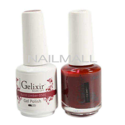 Gelixir - Matching Gel and Nail Lacquer - Burnt Umber - #050 Duo - Gel & Lacquer Combo