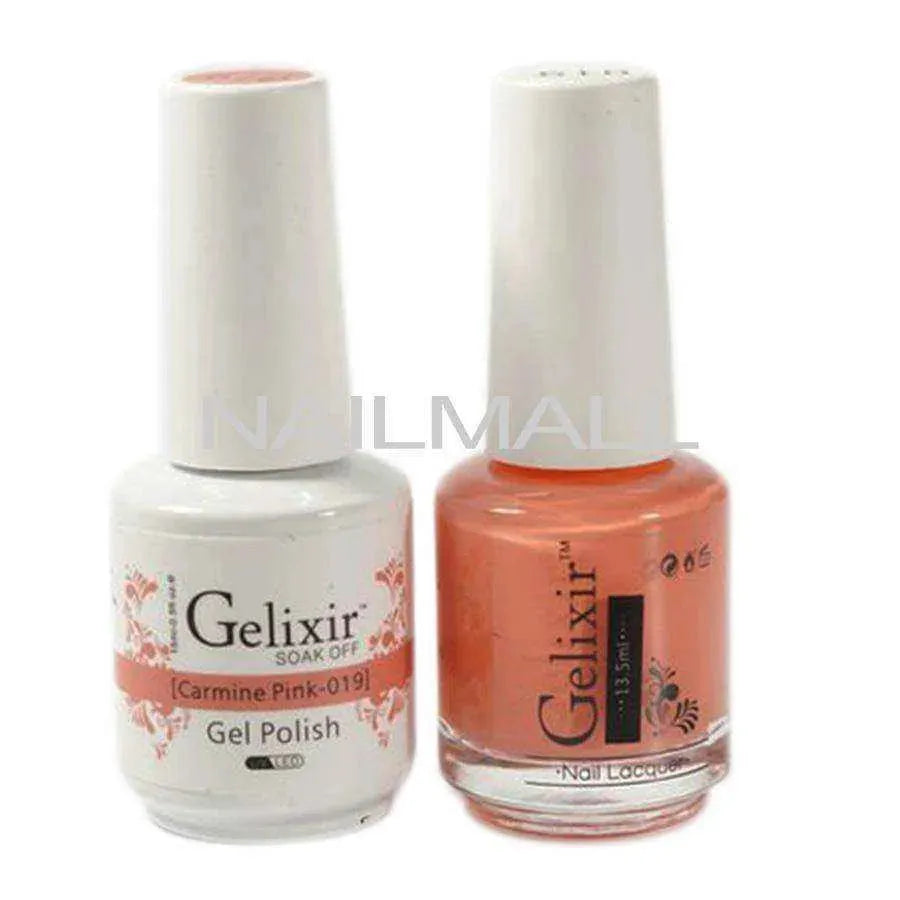 Gelixir - Matching Gel and Nail Lacquer - Carmine Pink - #019 Duo - Gel & Lacquer Combo