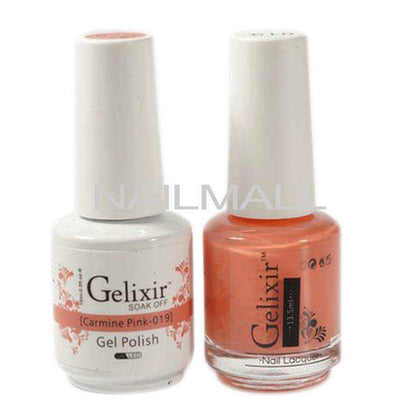 Gelixir - Matching Gel and Nail Lacquer - Carmine Pink - #019 Duo - Gel & Lacquer Combo