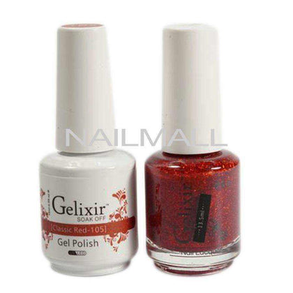 Gelixir - Matching Gel and Nail Lacquer - Classic Red - #105 Duo - Gel & Lacquer Combo