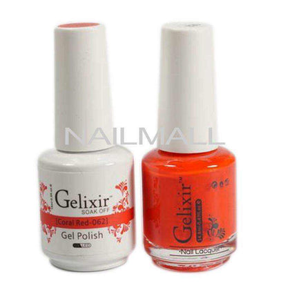 Gelixir - Matching Gel and Nail Lacquer - Coral Red - #062 Duo - Gel & Lacquer Combo