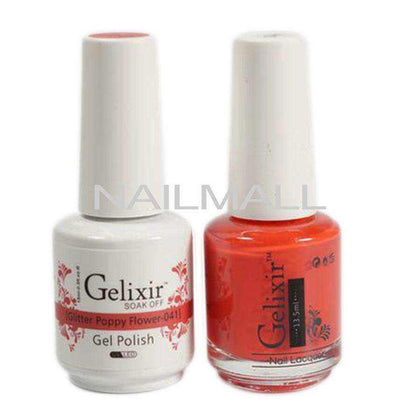 Gelixir - Matching Gel and Nail Lacquer - Glitter Poppy Flower - #041 Duo - Gel & Lacquer Combo