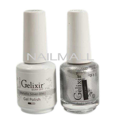 Gelixir - Matching Gel and Nail Lacquer - Metallic Silver - #096 Duo - Gel & Lacquer Combo