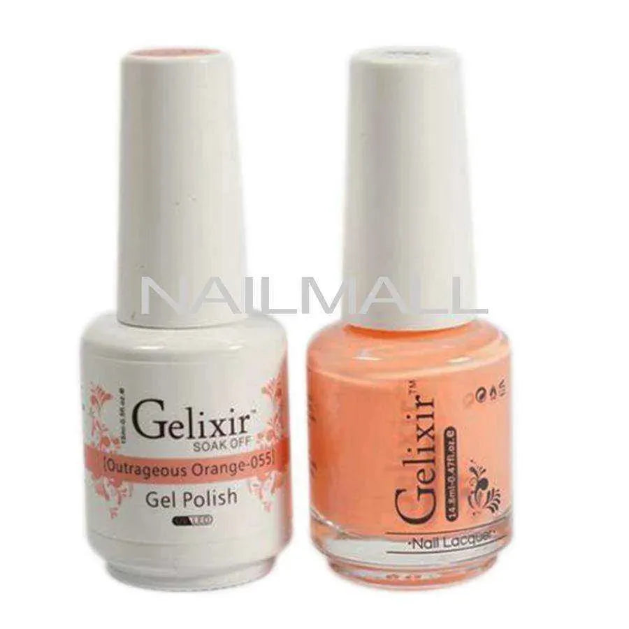 Gelixir - Matching Gel and Nail Lacquer - Outrageous Orange - #055 Duo - Gel & Lacquer Combo