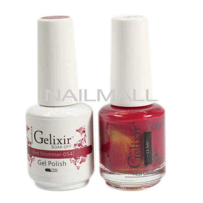 Gelixir - Matching Gel and Nail Lacquer - Red Shimmer - #054 Duo - Gel & Lacquer Combo