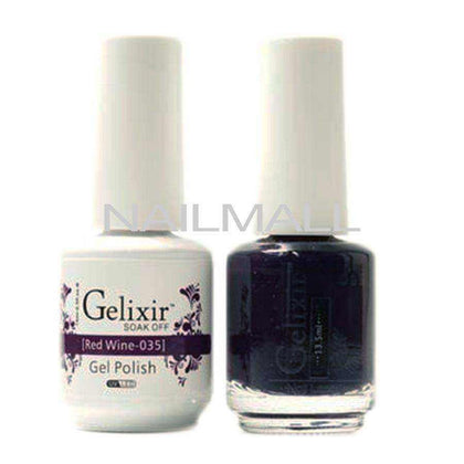 Gelixir - Matching Gel and Nail Lacquer - Red Wine - #035 Duo - Gel & Lacquer Combo