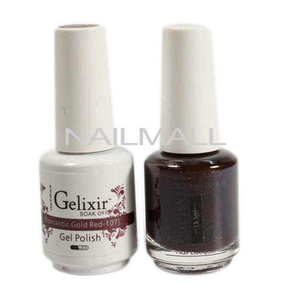 Gelixir - Matching Gel and Nail Lacquer - Romantic Gold Red - #107 Duo - Gel & Lacquer Combo