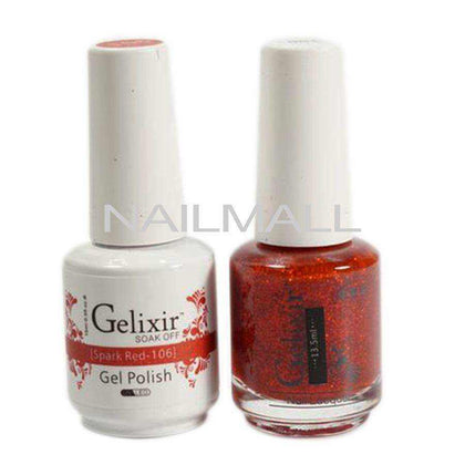 Gelixir - Matching Gel and Nail Lacquer - Spark Red - #106 Duo - Gel & Lacquer Combo