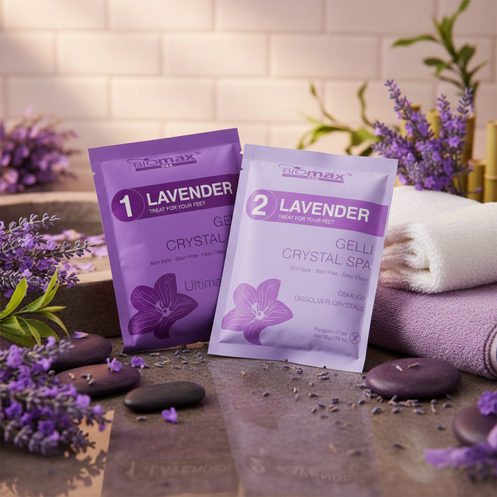 Biomax Gelli Crystal Spa Pedicure Set – Luxury 2-Step Foot Soak (Multiple Scents)